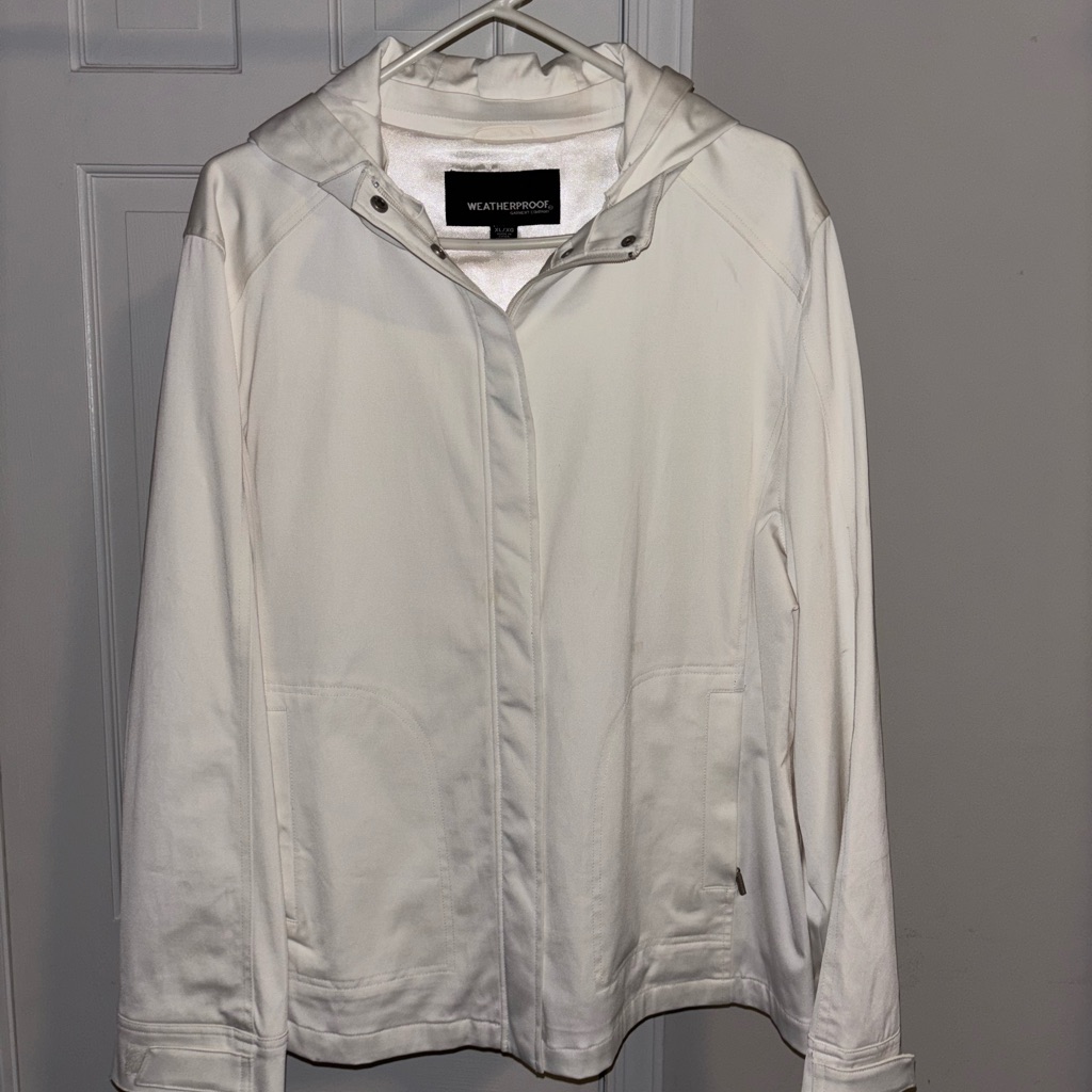 Weatherproof Women's Hooded White Utility Jacket